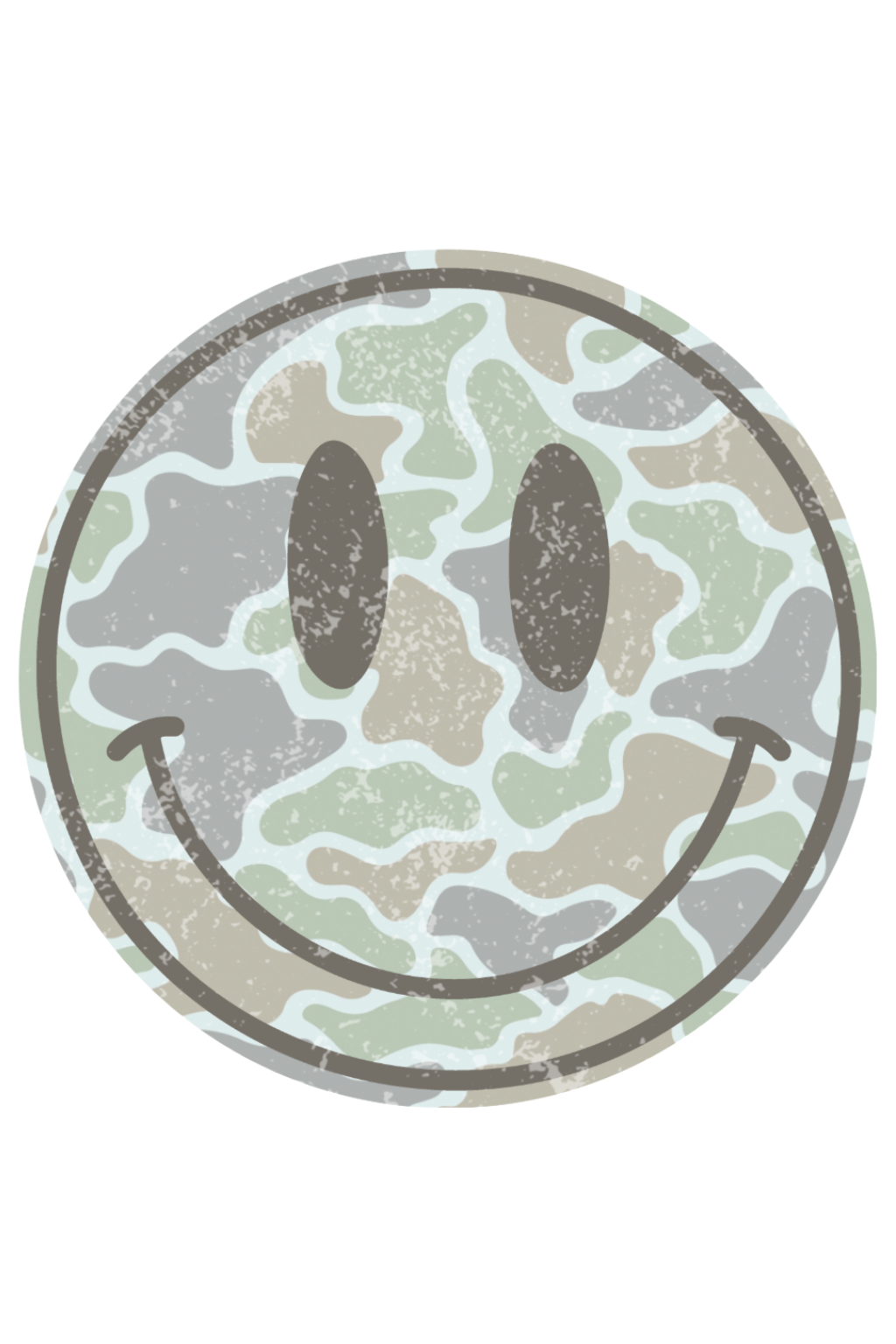 Distressed Camo Smiley