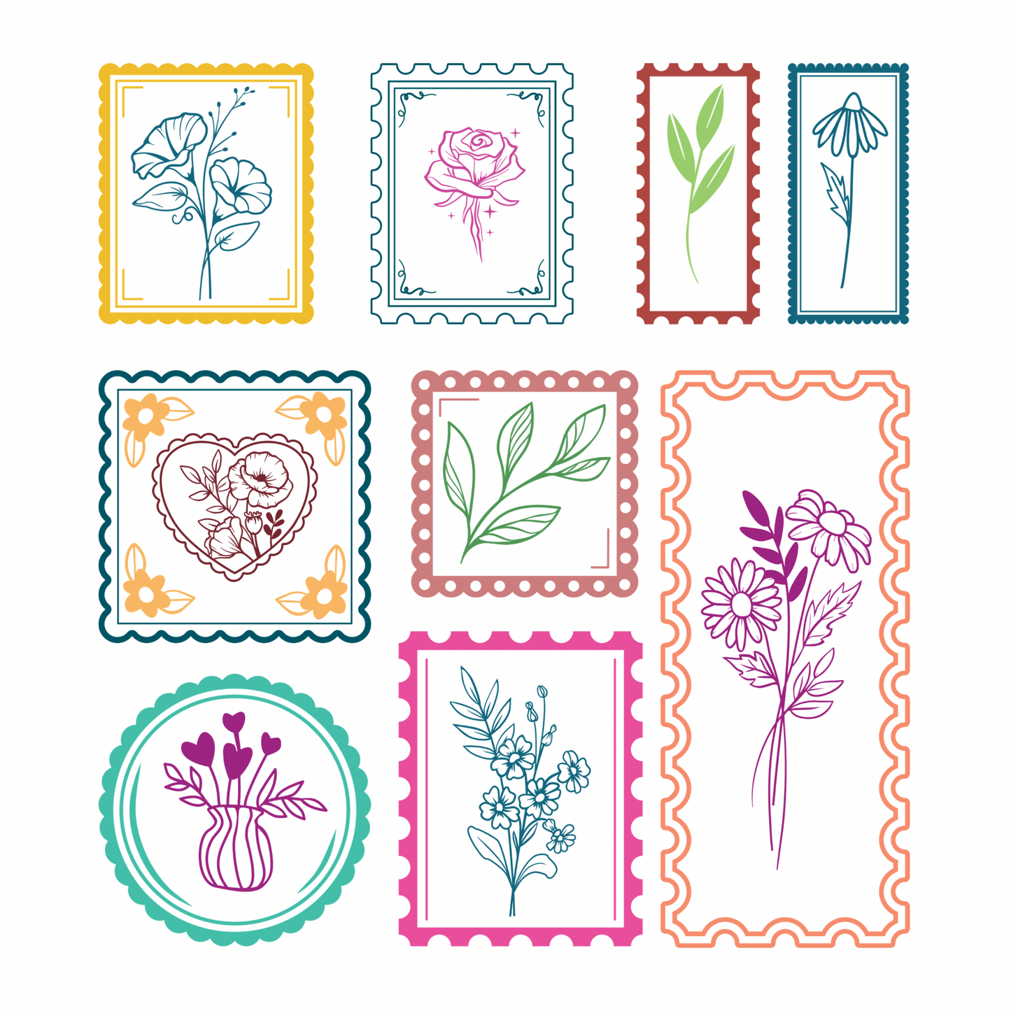 Flower Postage Stamps