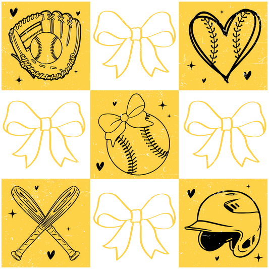 Checkered Softball Coquette
