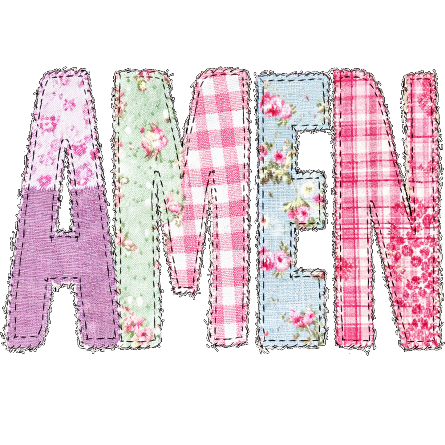 Faux Quilted Amen