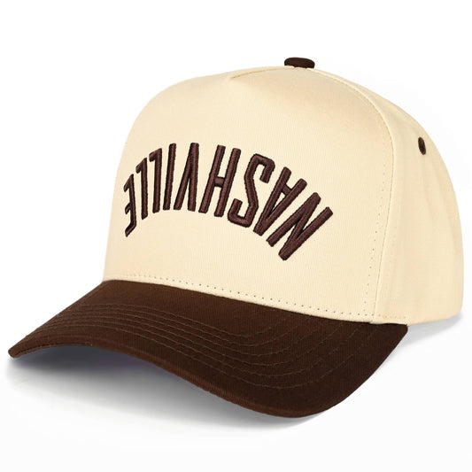 C.C NASHVILLE Embroidered Letter Two Tone Trucker Hat
