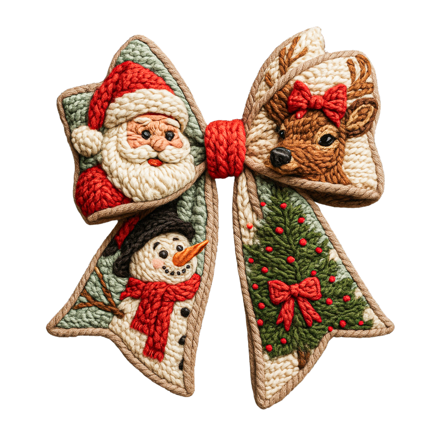 Faux Yarn Christmas Bow