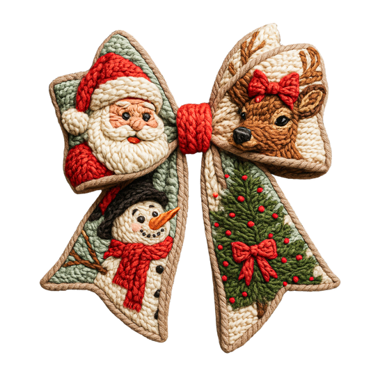 Faux Yarn Christmas Bow