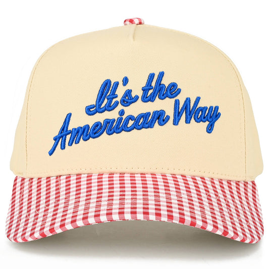 C.C IT'S THE AMERICAN WAY Letter on Two Tone Trucker Hat